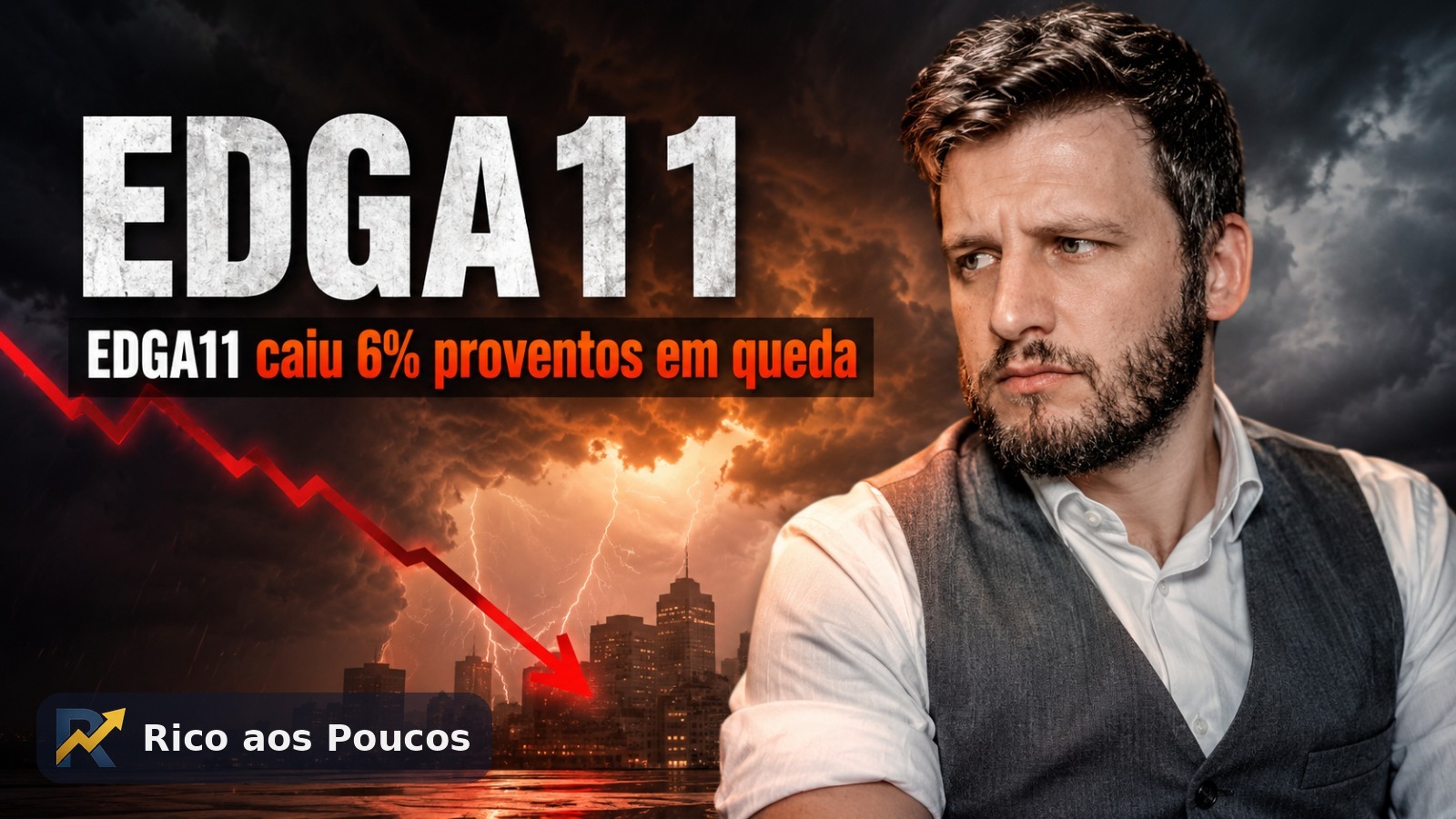 EDGA11 caiu 6,4% e o ex-dividendo de R$ 0,04 explica pouco — o resto é a destruição dos proventos do Edifício Galeria