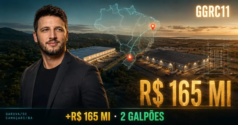 Capa editorial do artigo GGRC11: aquisição de R$ 165 milhões em 2 galpões — Imóvel Garuva A (SC) e CD3 Camaçari (BA)