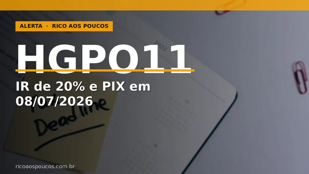 HGPO11 — cronograma oficial da liquidação publicado em 20/05/2026, com última negociação em 25/05 e PIX da amortização em 08/07