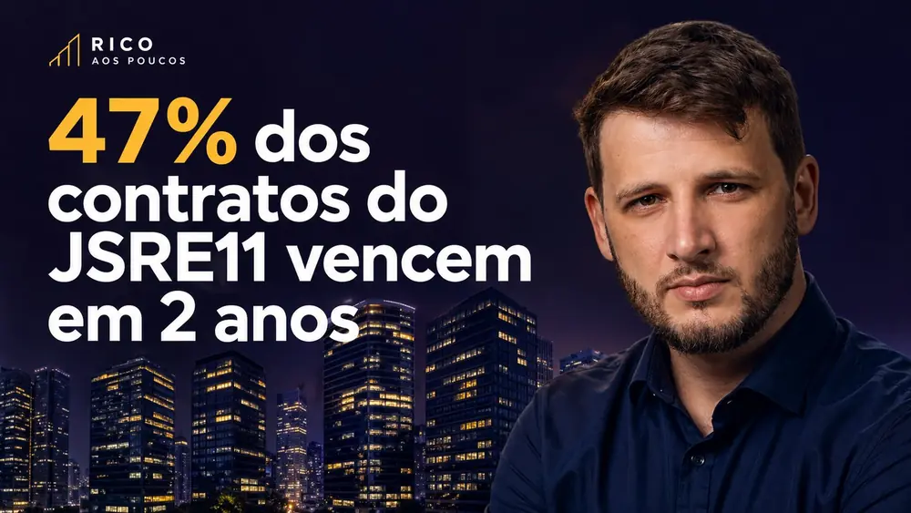 Skyline de torres corporativas de São Paulo com 47% das janelas apagadas representando contratos do JSRE11 vencendo nos próximos 24 meses