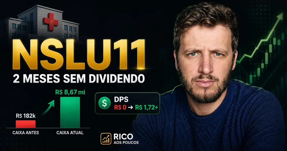 NSLU11 zerou dividendo em março e abril de 2026 — caixa recuperou para R$ 8,67 milhões