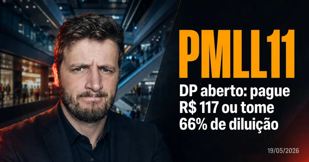PMLL11 — direito de preferência da 7ª emissão de R$ 1 bilhão aberto em 19/05/2026