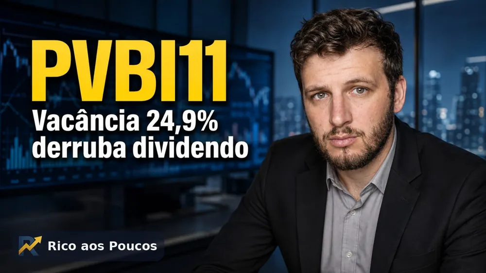 A escada que o dividendo do PVBI11 desceu — e o que a vacância de 24,9% significa para o cotista