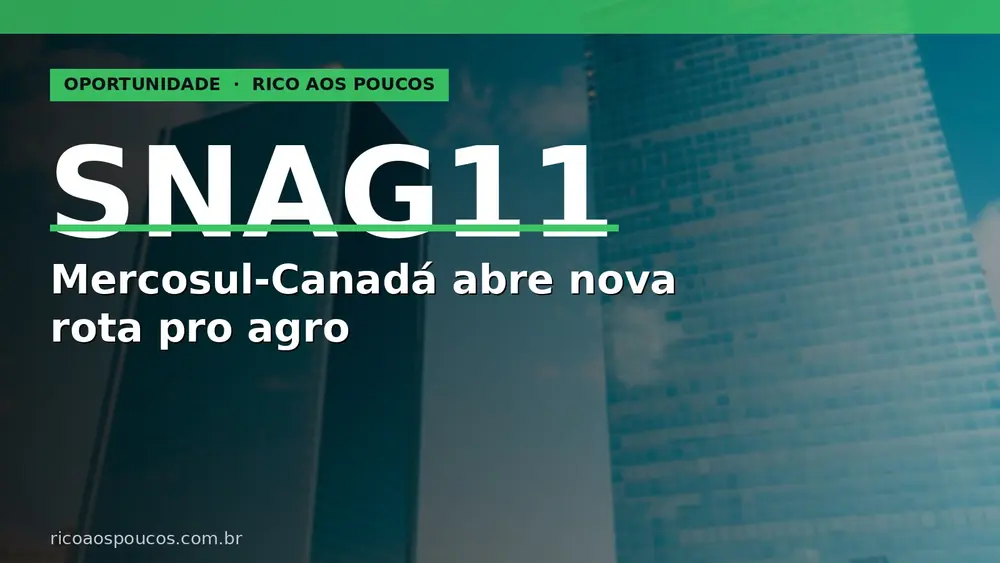 SNAG11 e o acordo Mercosul-Canadá: o ganho é real, mas indireto