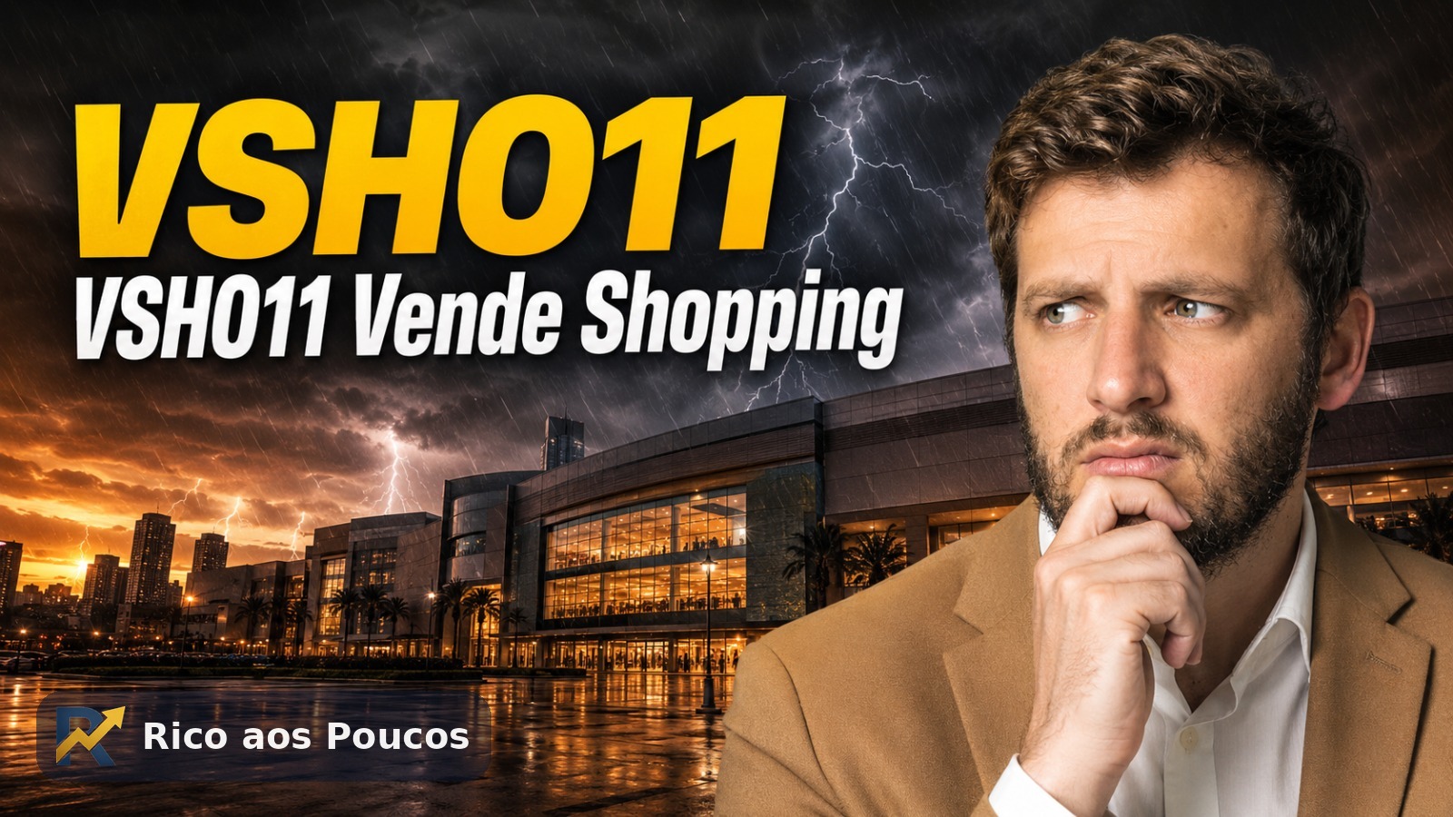 Fachada de shopping center com destaque para negociação de venda parcial do VSHO11